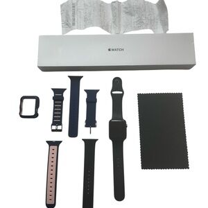 Apple Watch with Black and Navy Bands